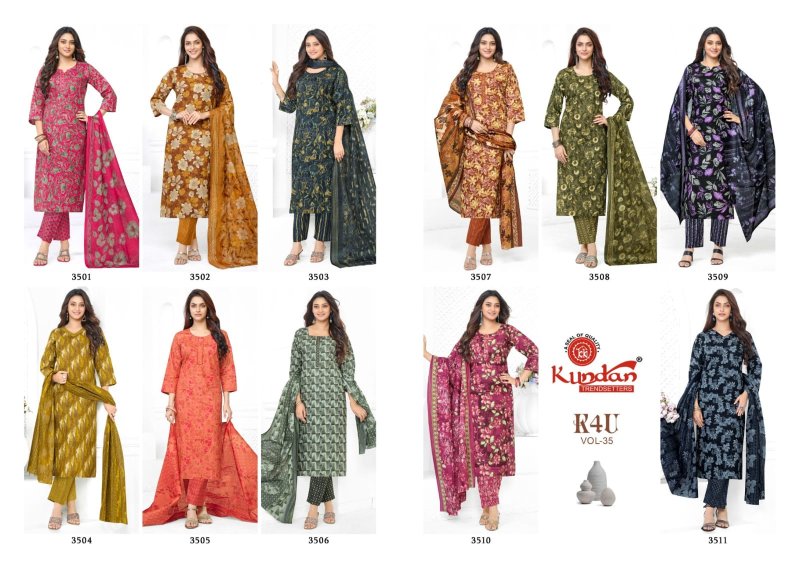 k4u Vol 35 By Kundan Pure Cotton Printed Readymade Dress